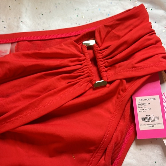 NWT Lilly Pulitzer Neil bathing suit ONLY Bottom Size 14 in Ruby Red - Picture 5 of 6